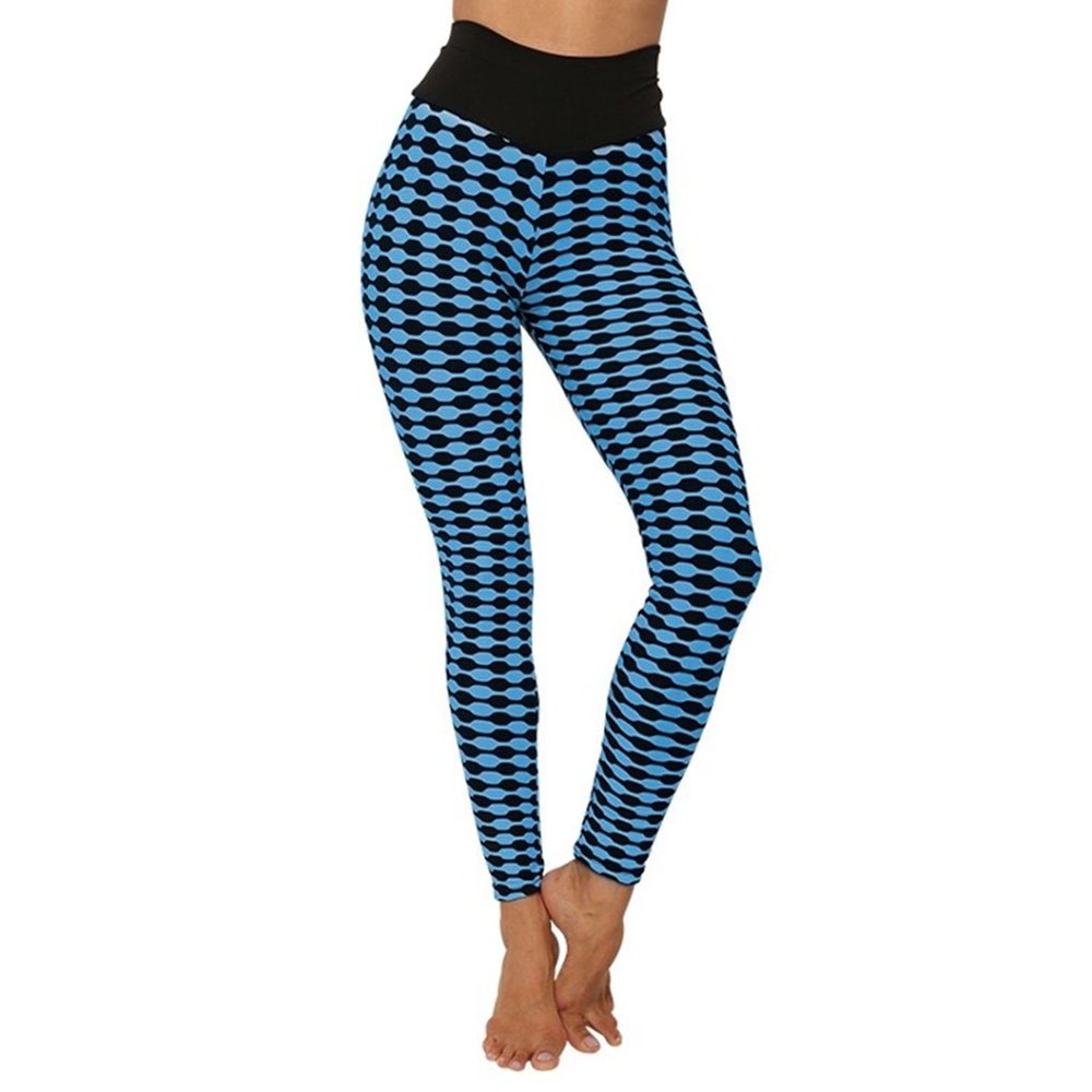 Booty Lift Waves - Blue Exclusive Printed FeatherSoft Women's Leggings Large